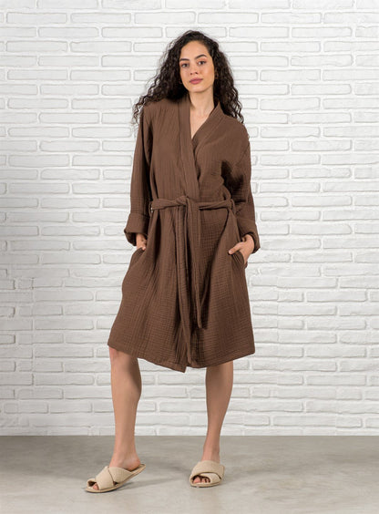 AIRY MUSLIN GAUZE TURKISH SPA ROBE