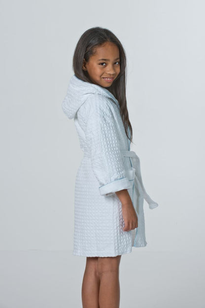 Hooded Waffle Cover-Up Robe with Terry Lining