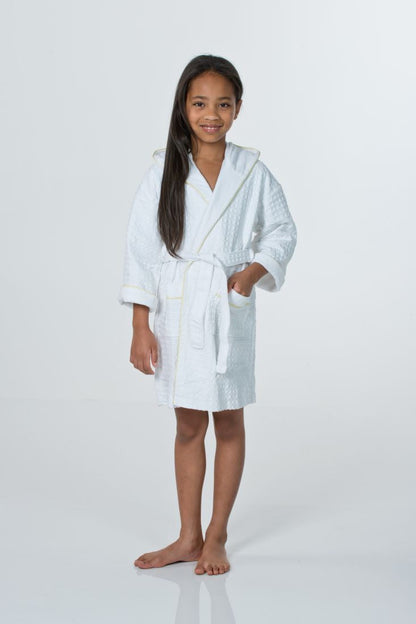 Hooded Waffle Cover-Up Robe with Terry Lining